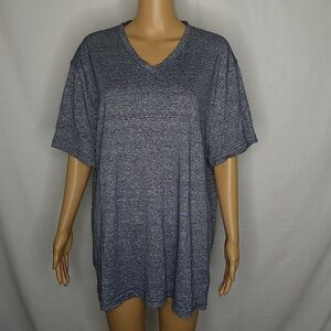 Michael Kors V Neck Striped Linen Cotton T Shirt Short Sleeve New Without Tag